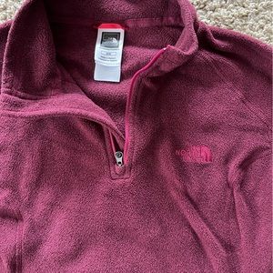Maroon North Face Half Zip